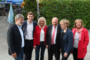 Peter König, Korbinian Rüger, Gabriele Müller, Martin Schulz, Natascha Kohnen und Annette Ganssmüller-Maluche